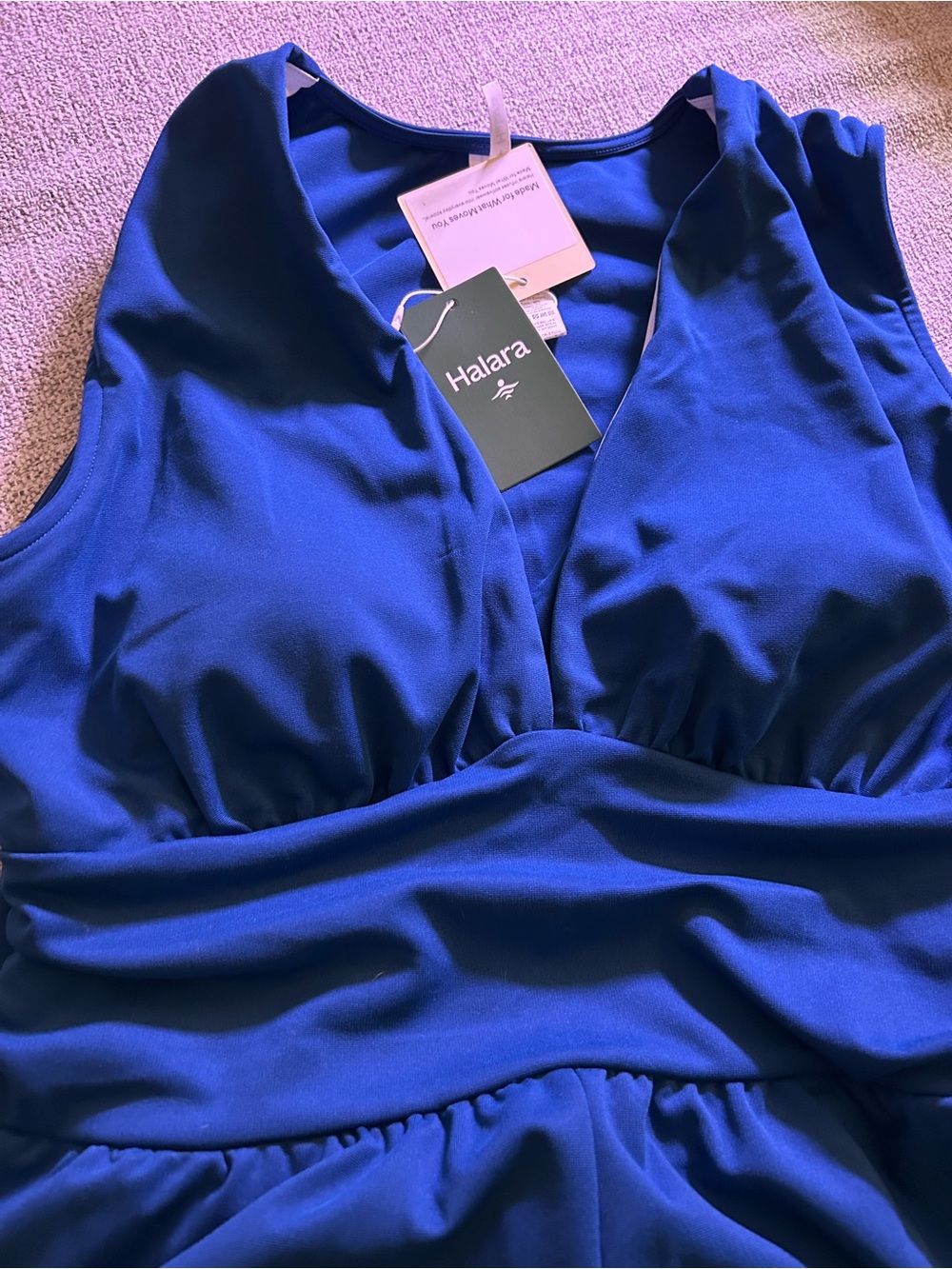 HALARA Cobalt Blue V-Neck Sleeveless Dress